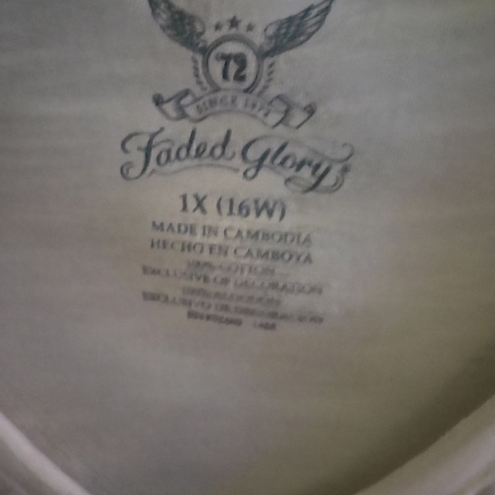 Faded Glory Cream Top 1X